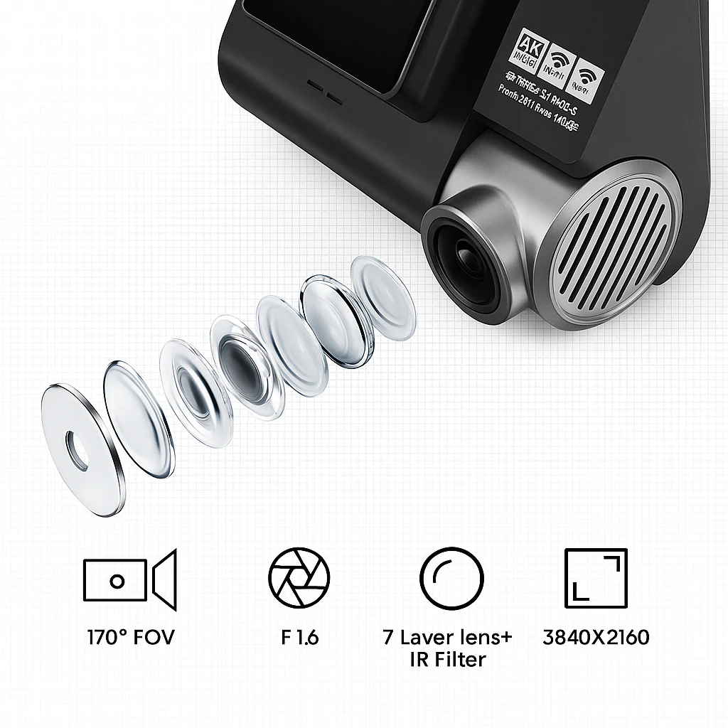 Trendtronics Car 4K Dashcam Pro with Sony STARVIS 2 IMX675 Sensor | Dual ChannelNight Vision | 5MP UHD Front (140°), 2MP FHD Rear | 3.2" LCD | Wi-Fi, Mic - Image 4